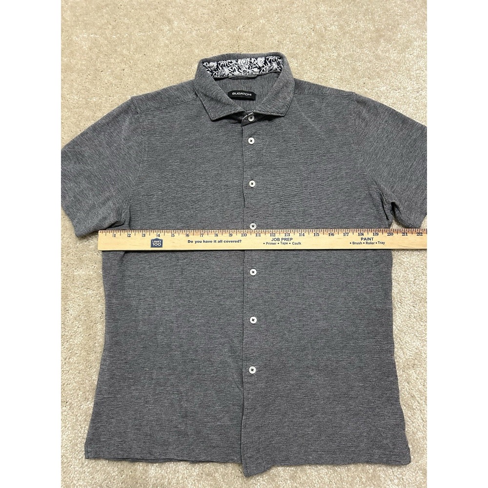 Bugatchi Polo Shirt Mens Large‎ Gray Preppy Lightweight - Picture 5 of 6